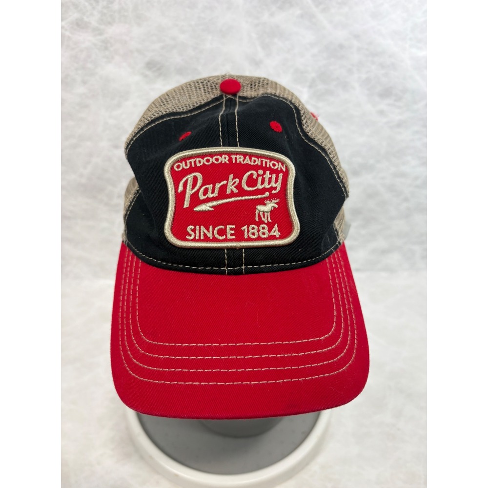 Hat Graphix 360 Park City Utah Trucker Hat Red Black Mesh Snapback Cap Moose
